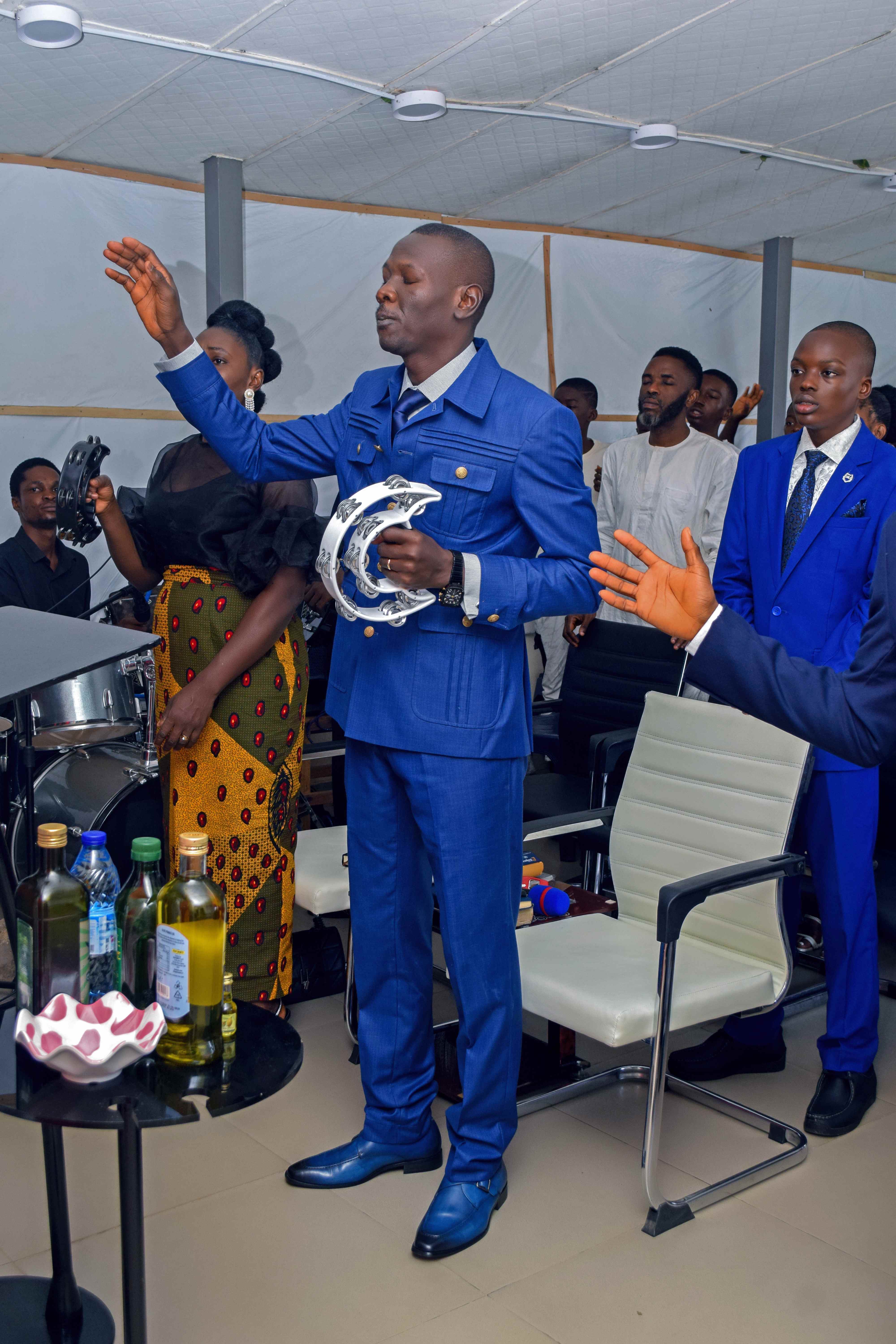 Pastor with Tambourine